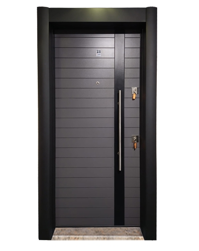 1550 Statik Kasa Antrasit Düz Model Çelik Kapı