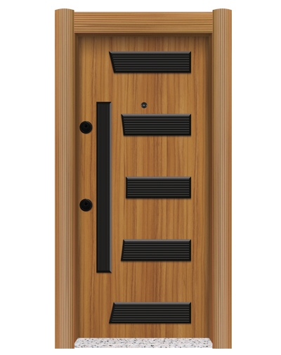 2453 Eskitme Kasalı Kabartma Model Çelik Kapı