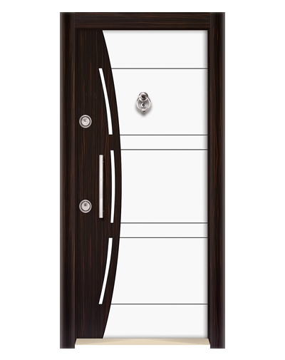 3552 Ahşap Kaplama Düz Model Çelik Kapı 