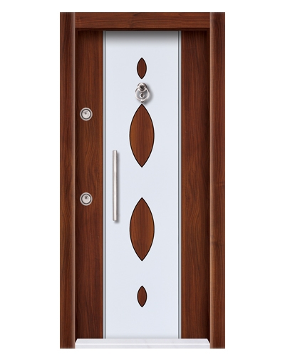 3556 Ahşap Kaplama Düz Model Çelik Kapı