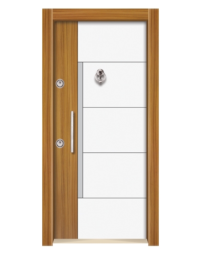 3559 Ahşap Kaplama Düz Model Çelik Kapı