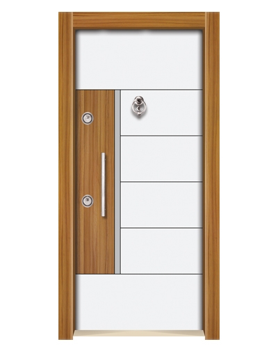 3563 Ahşap Kaplama Düz Model Çelik Kapı