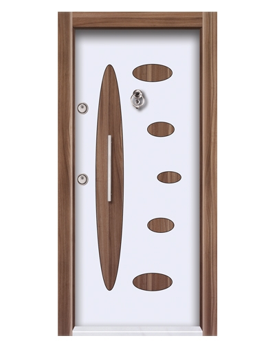 3573 Ahşap Kaplama Düz Model Çelik Kapı