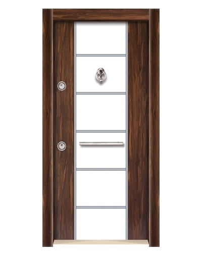 3579 Ahşap Kaplama Düz Model Çelik Kapı