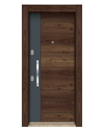 3598 Ahşap Kaplama Düz Model Çelik Kapı