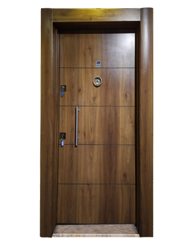 3653 Ahşap Kaplama Düz Model Çelik Kapı