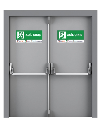 4001-Antrasit Rengi Çift Kanatlı Acil Çıkış Kapısı
