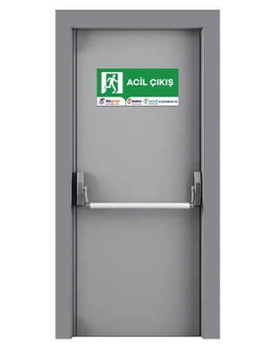 4001-Antrasit Rengi Tek Kanatlı Acil Çıkış Kapısı