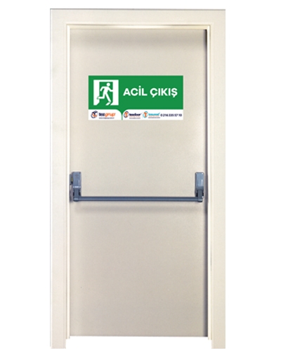4001-Krem Rengi Tek Kanatlı Acil Çıkış Kapısı