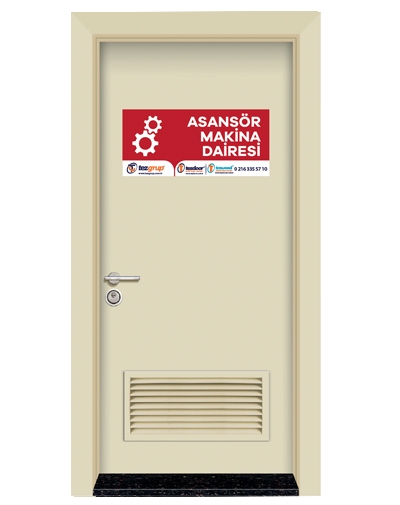 4001-Menfezli Krem Rengi Makine Odası Kapısı