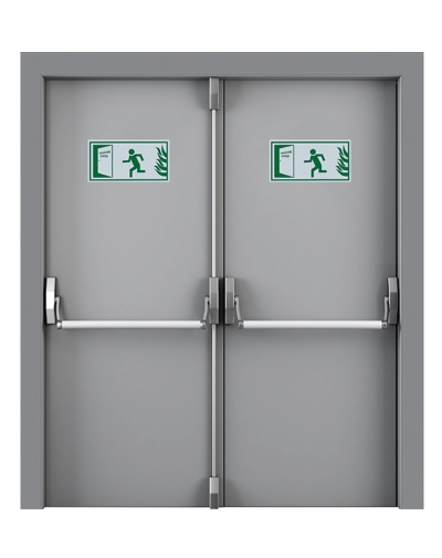 4004-60 Dk Gri Çift Kanatlı Yangın Çıkış Kapısı
