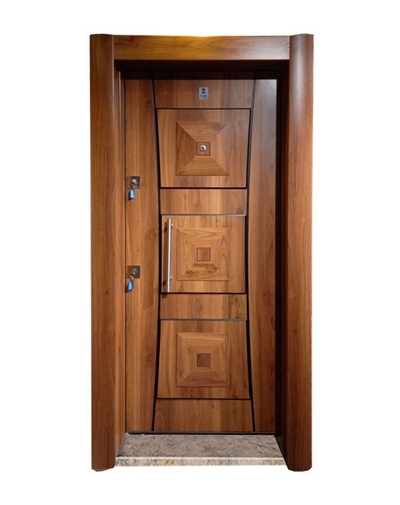 Ahşap Kaplama Kabartma Daire Kapıları